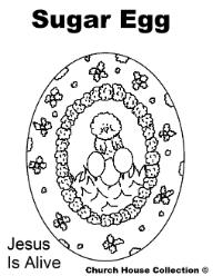 Sugar Egg Coloring Pages- Jesus is alive - Easter Coloring Pages